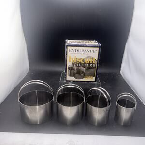RSVP Endurance Stainless Steel Biscuit Cutter Set NIB Round Nesting 4 Piece Set